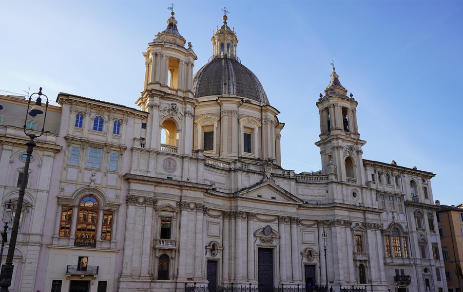 Sant’Agnese Church by Borromini in Piazza Navona on a Walking Tour of Rome